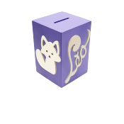 Tirelire pour Garçon - Motif Renard - Couleur Violet