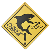 Plaque Signalétique Surf personnalisée - Chambre d'Enfant - motif Requin