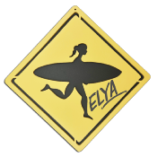 Plaque Signalétique Surf personnalisée - Chambre d'Enfant - motif Surf fille