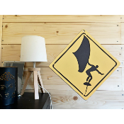 Plaque Signalétique Surf - Chambre d'Enfant - motif Wingfoil