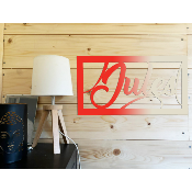 Plaque de Porte Personnalisée - Forme Rectangulaire - Couleur Rouge/Ecru