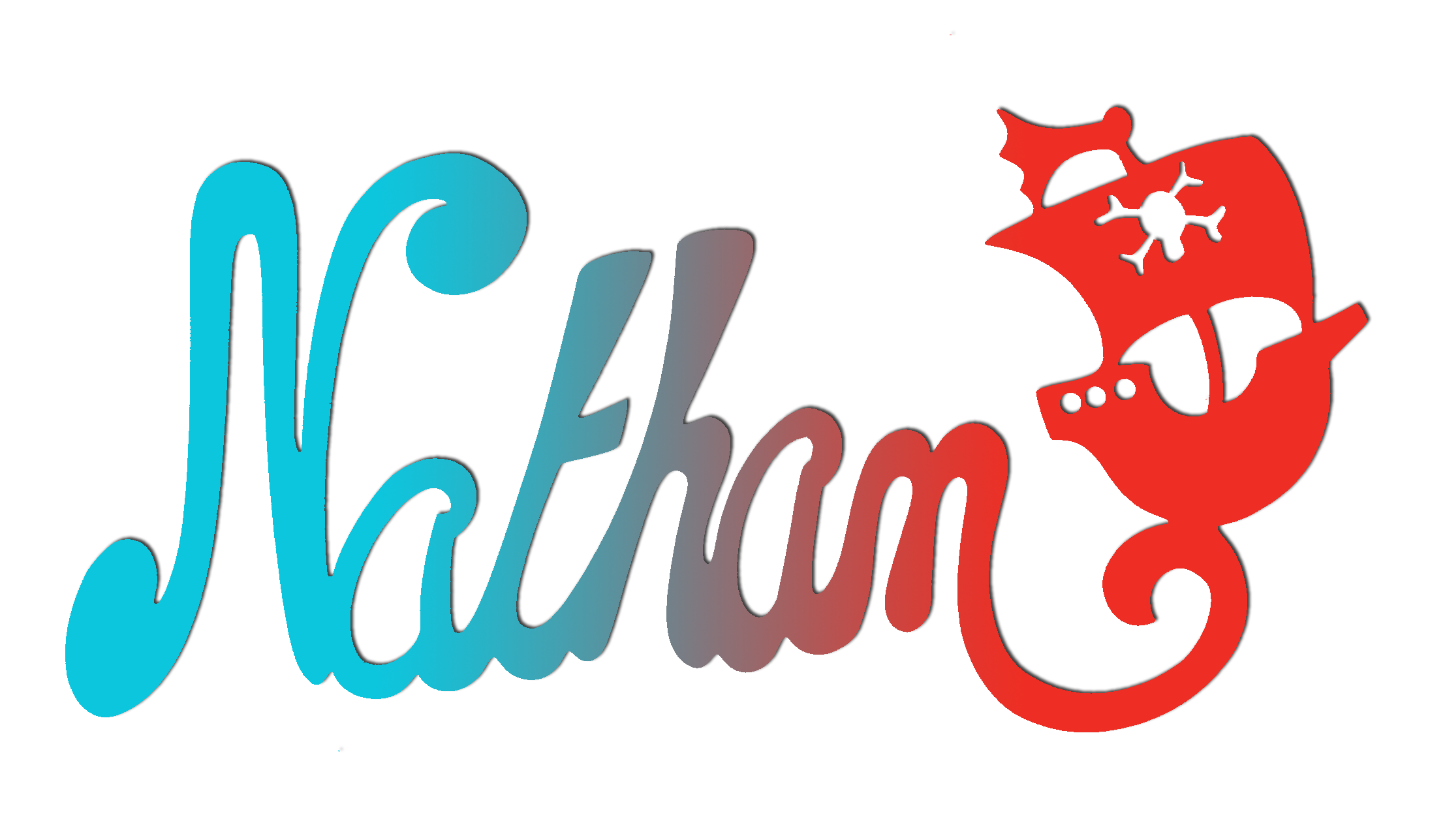 Plaque de Porte - motif Pirate - Couleur Turquoise/Rouge