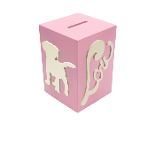 Tirelire Personnalisée pour Fille - Motif Chien - Couleur Lilas