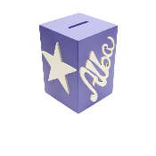 Tirelire Personnalis�e pour Fille - Motif Etoile - Couleur Violet