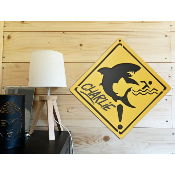 Plaque Signalétique Surf personnalisée - Chambre d'Enfant - motif Requin