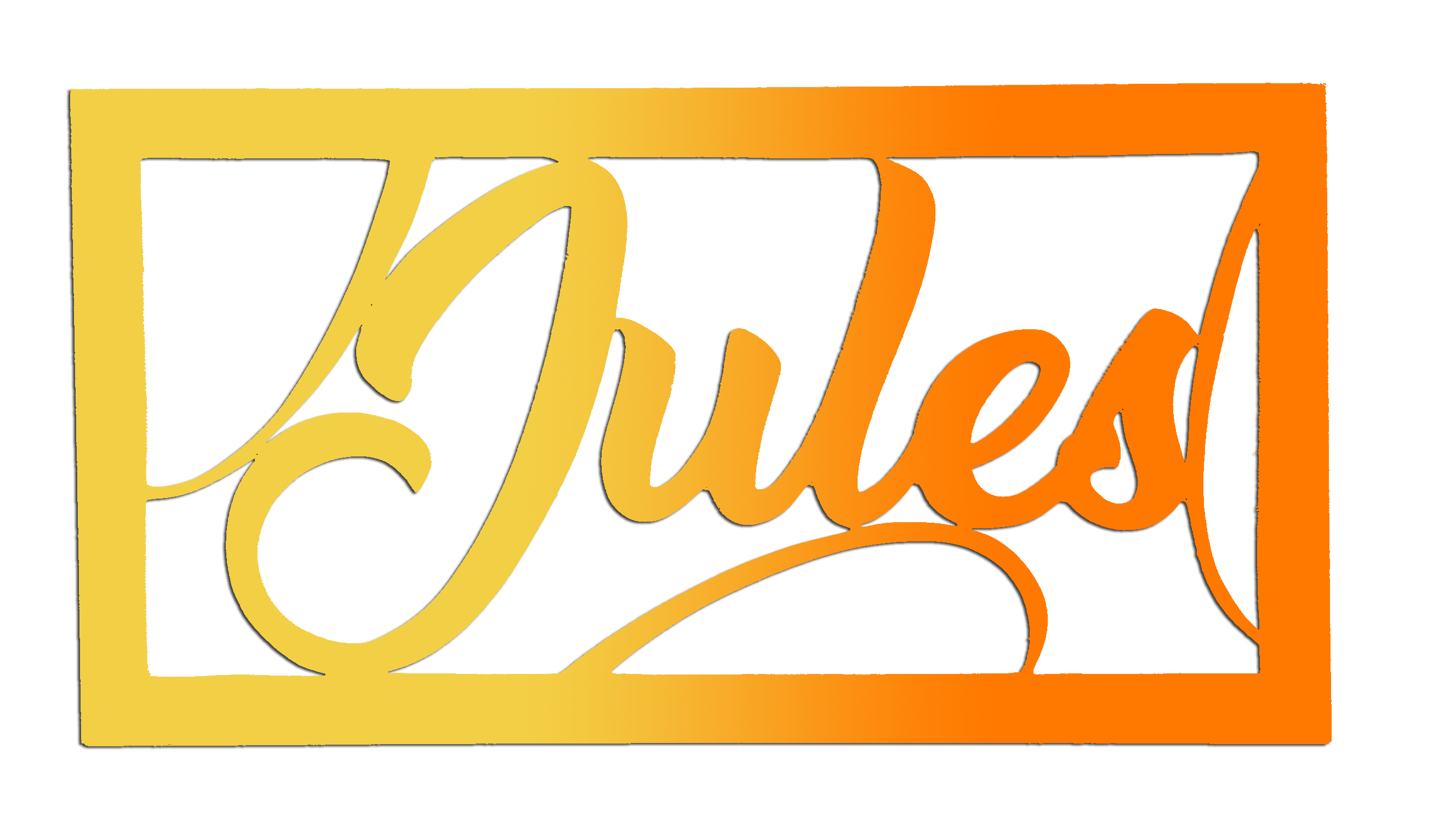 Plaque de Porte Personnalis�e - Forme Rectangulaire - Couleur Jaune/Orange