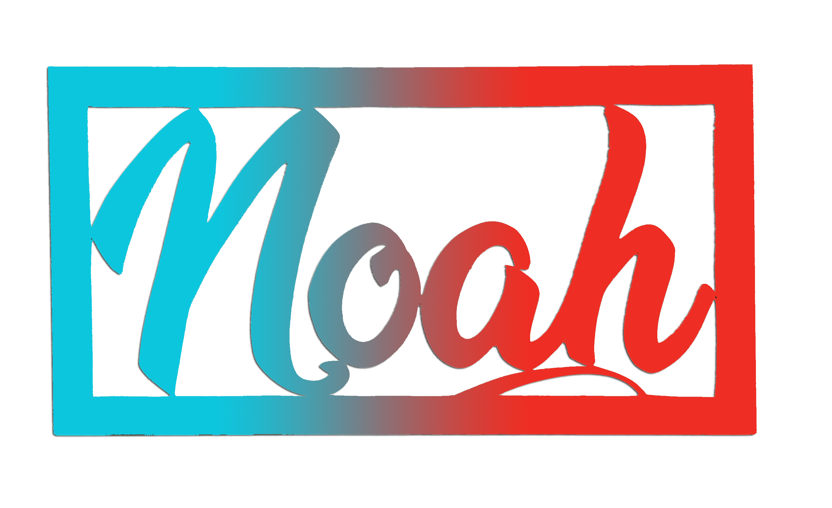 Plaque de Porte Enfant - Rectangulaire - Couleur Turquoise/Rouge