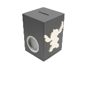 Tirelire en Bois pour Fille - Motif Stitch - Couleur Anthracite