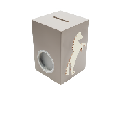 Tirelire en Bois pour Garçon - Motif Cheval - Couleur Mastic