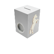 Tirelire en Bois pour Garçon - Motif Cheval - Couleur Grise