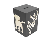 Tirelire pour Gar�on - Motif Chien - Couleur Anthracite