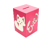 Tirelire en Bois pour Fille - Motif Renard - Couleur Framboise