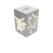 Tirelire en Bois pour Garçon - Motif Pikachu - Couleur Grise