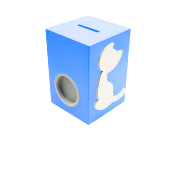 Tirelire pour Garçon - Motif Chat - Couleur Bleue