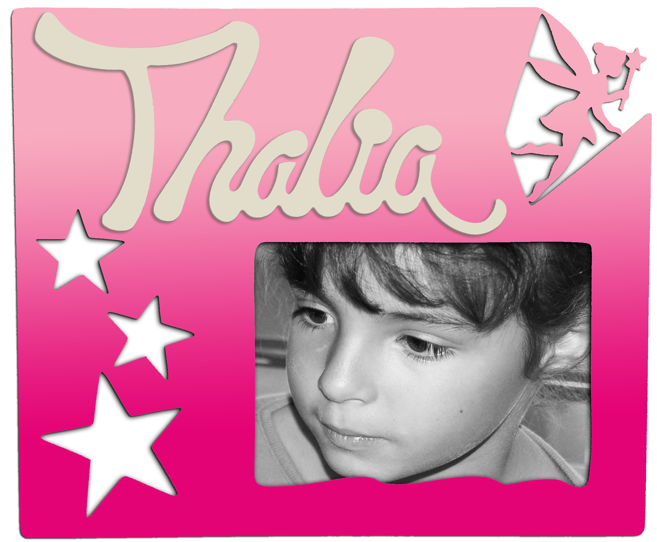 Cadre photo motif FEE pr�nom personnalis� pour chambre d'enfant