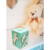 Tirelire pour Fille - Motif Cheval - Couleur Verte