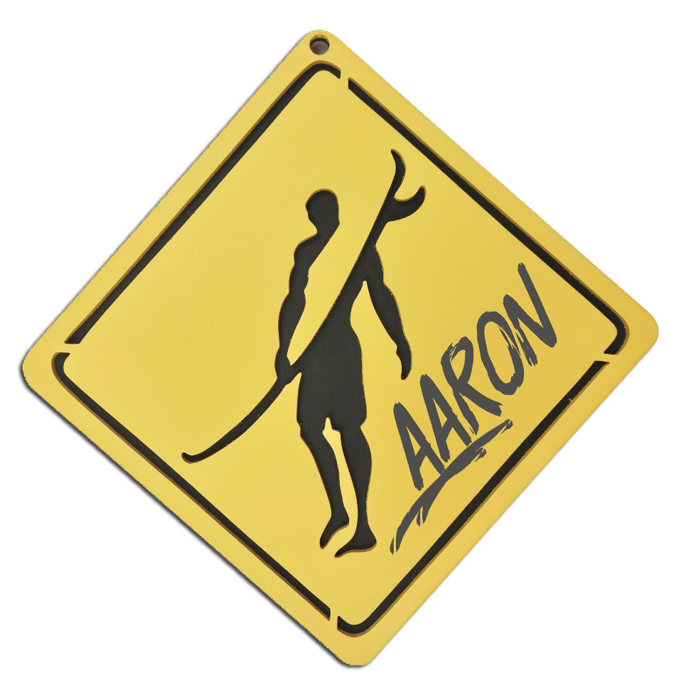 Plaque Signalétique Surf personnalisée - Chambre d'Enfant - motif Garçon