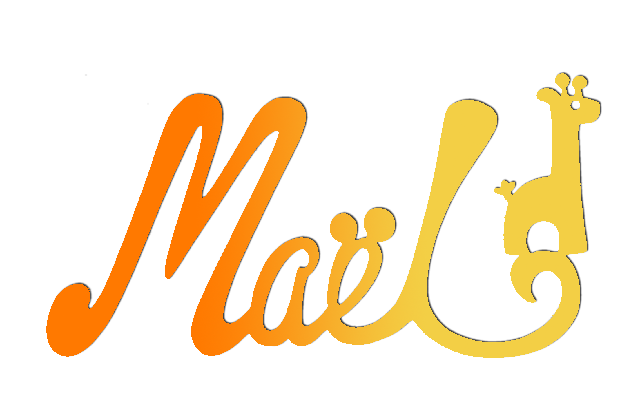 Plaque de Porte Personnalis�e en Bois - Motif Girafe - Couleur Orange/Jaune