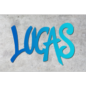 Plaque de porte personnalisée "STYLE GRAFF" Bleu Foncé/Turquoise