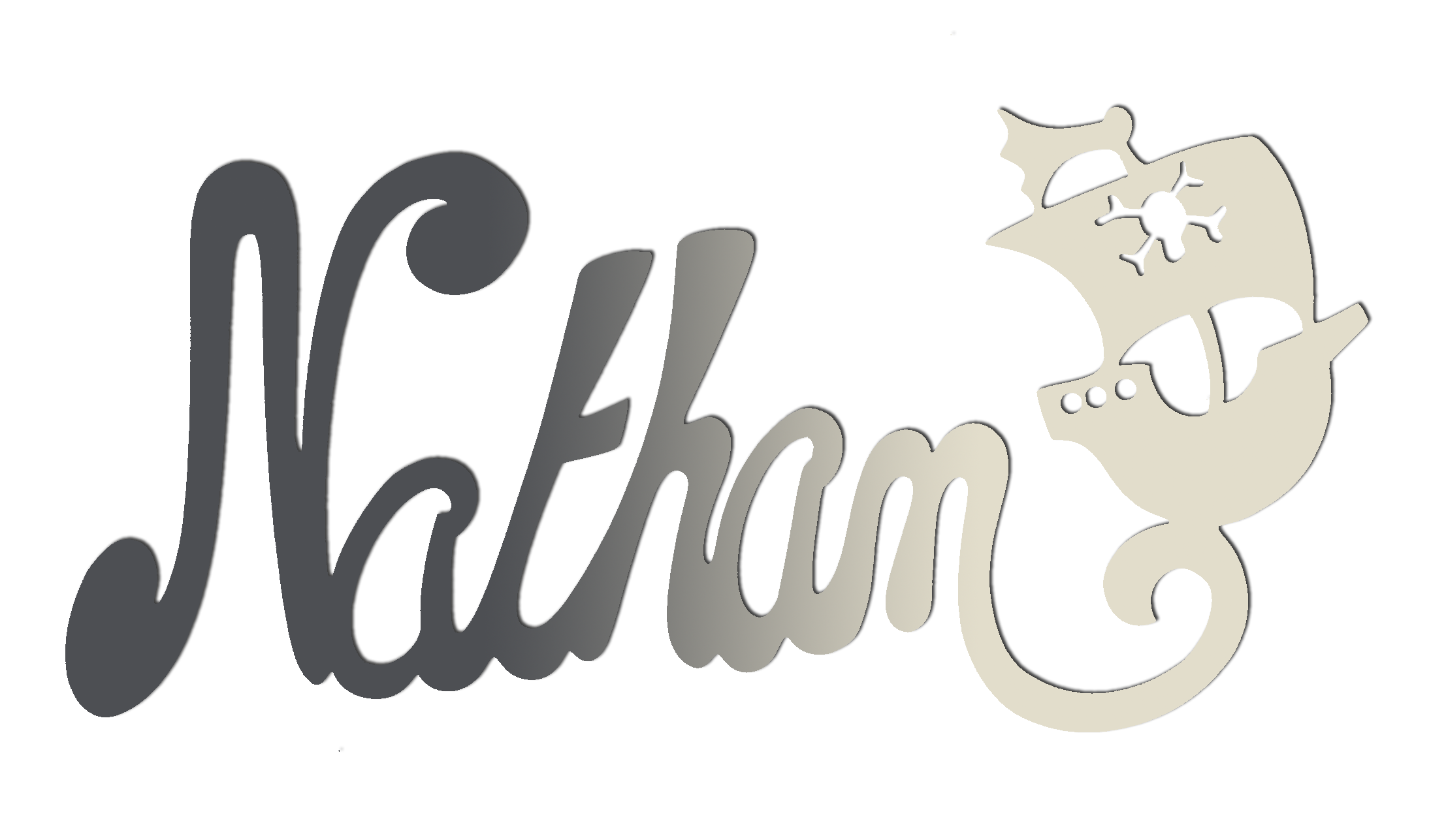 Plaque de Porte - motif Pirate - Couleur Anthracite/Ecru