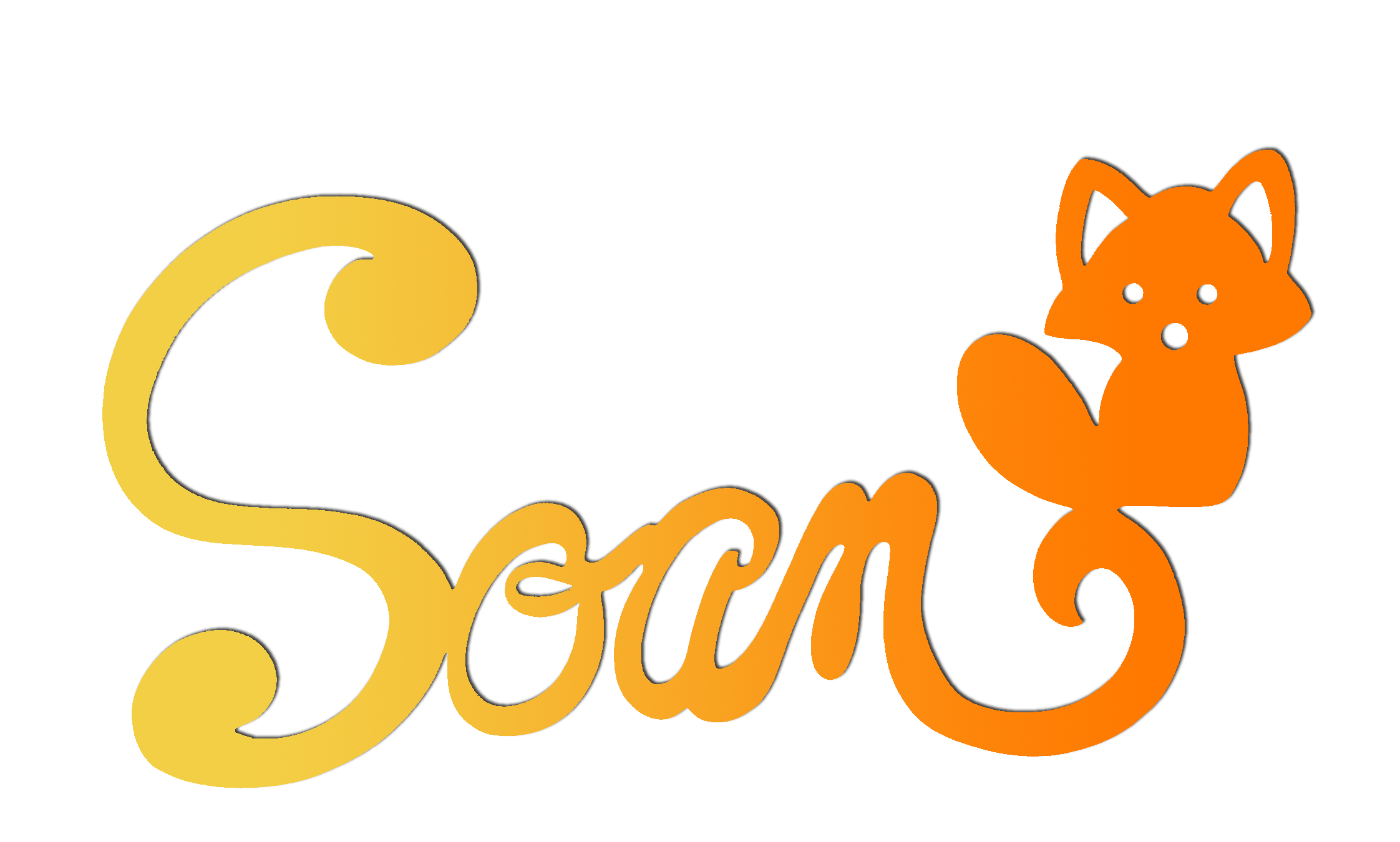 Plaque de Porte Personnalisée en Bois - Motif Renard - Couleur Jaune/Orange