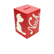 Tirelire en Bois pour Garçon - Motif Chat - Couleur Rouge