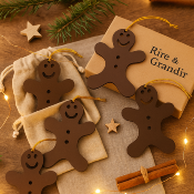 Déco sapin forme Bonhomme Pain d'épice