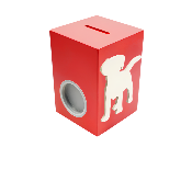 Tirelire en Bois pour Garçon - Motif Chien - Couleur Rouge