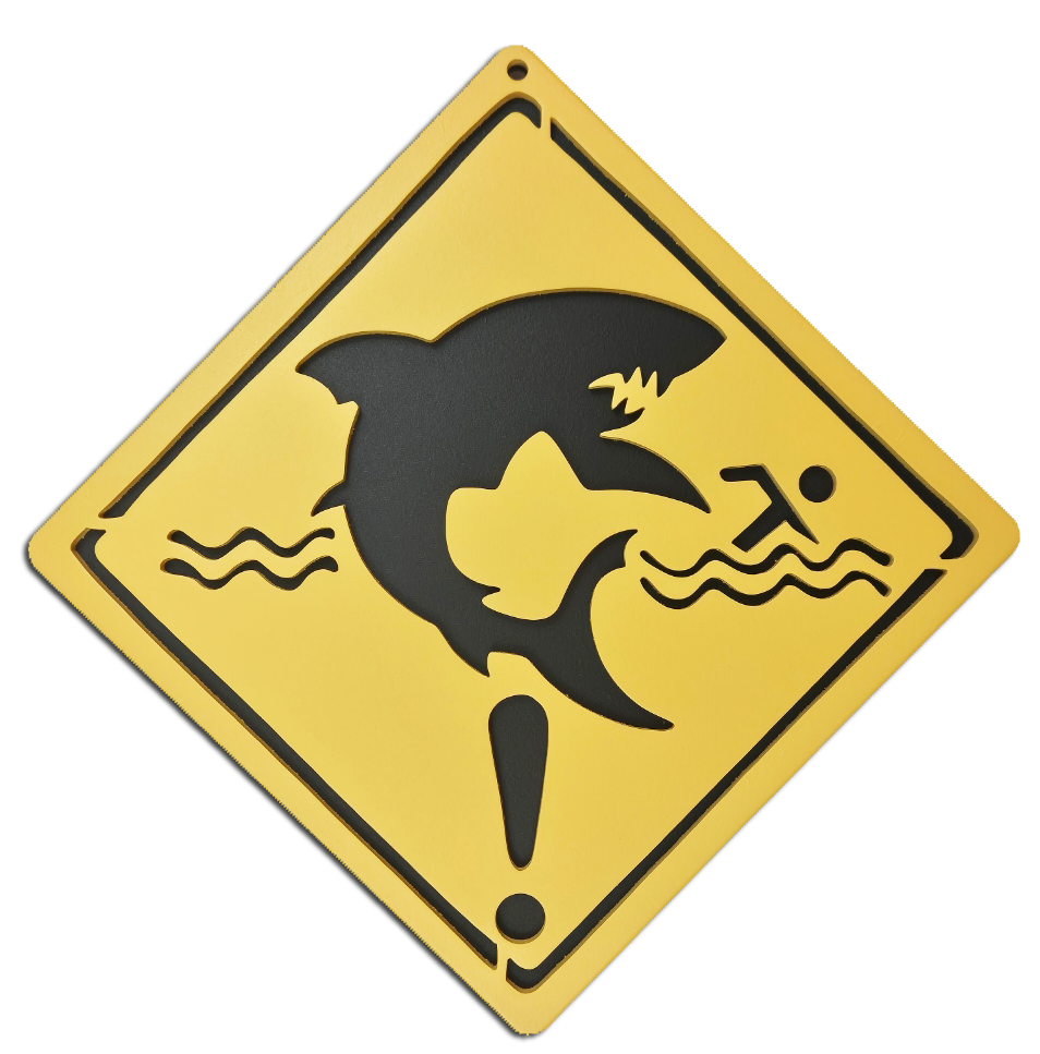 Plaque Signal�tique Surf - Chambre d'Enfant - motif Requin