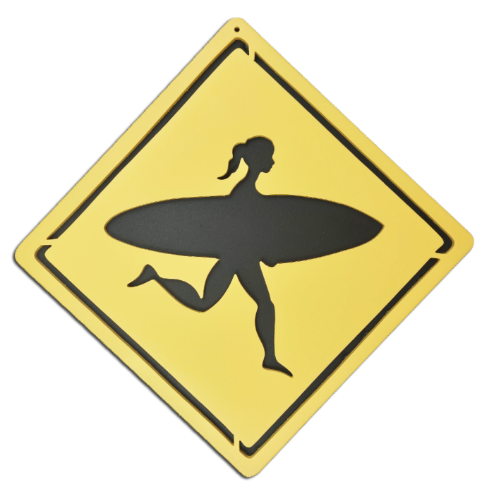 Plaque Signalétique Surf - Chambre d'Enfant - motif Fille