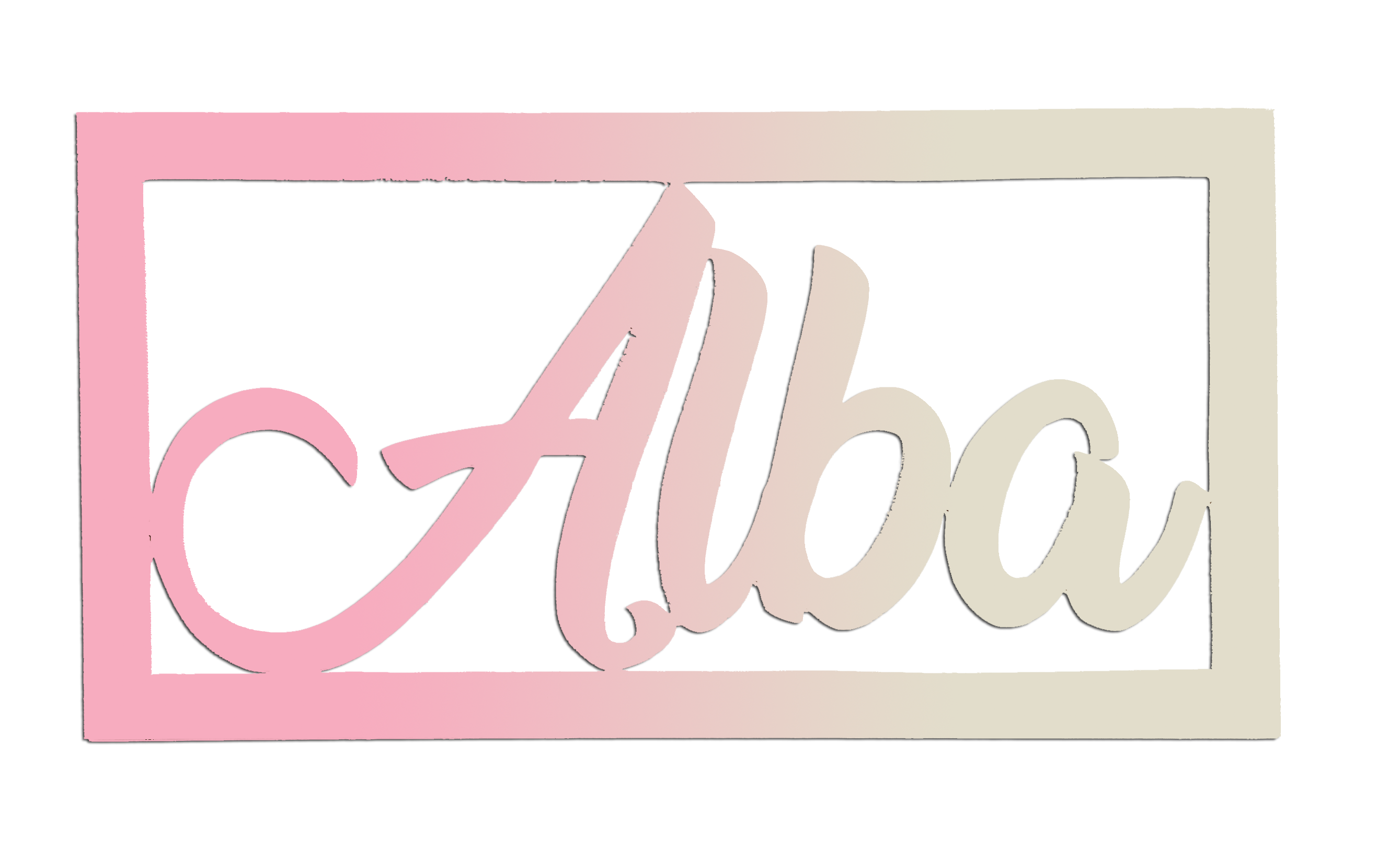 Plaque de Porte en Bois Personnalis�e - Rectangulaire - Couleur Lilas/Ecru