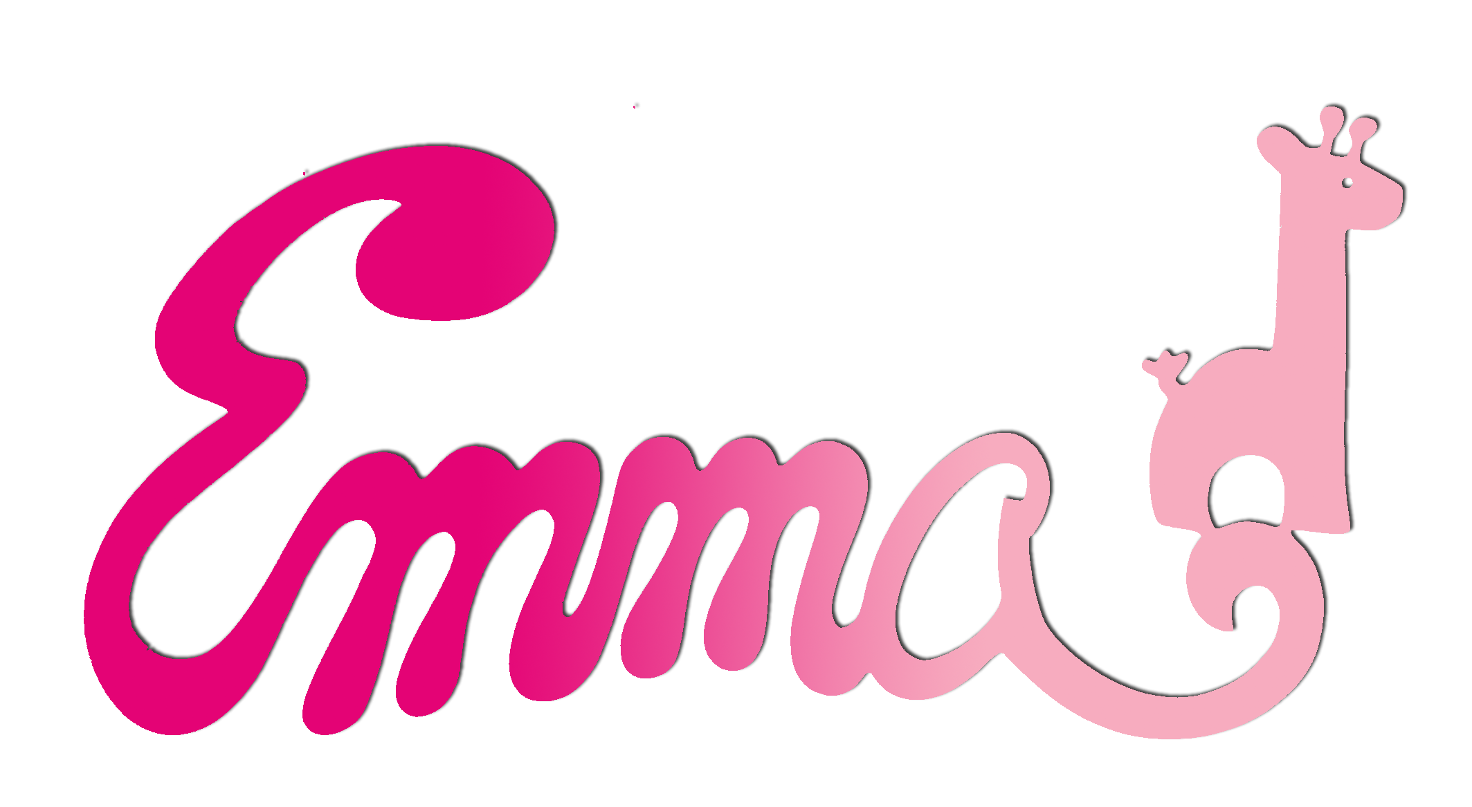 Plaque de Porte Personnalis�e en Bois - Motif Girafe - Couleur Framboise/Lilas