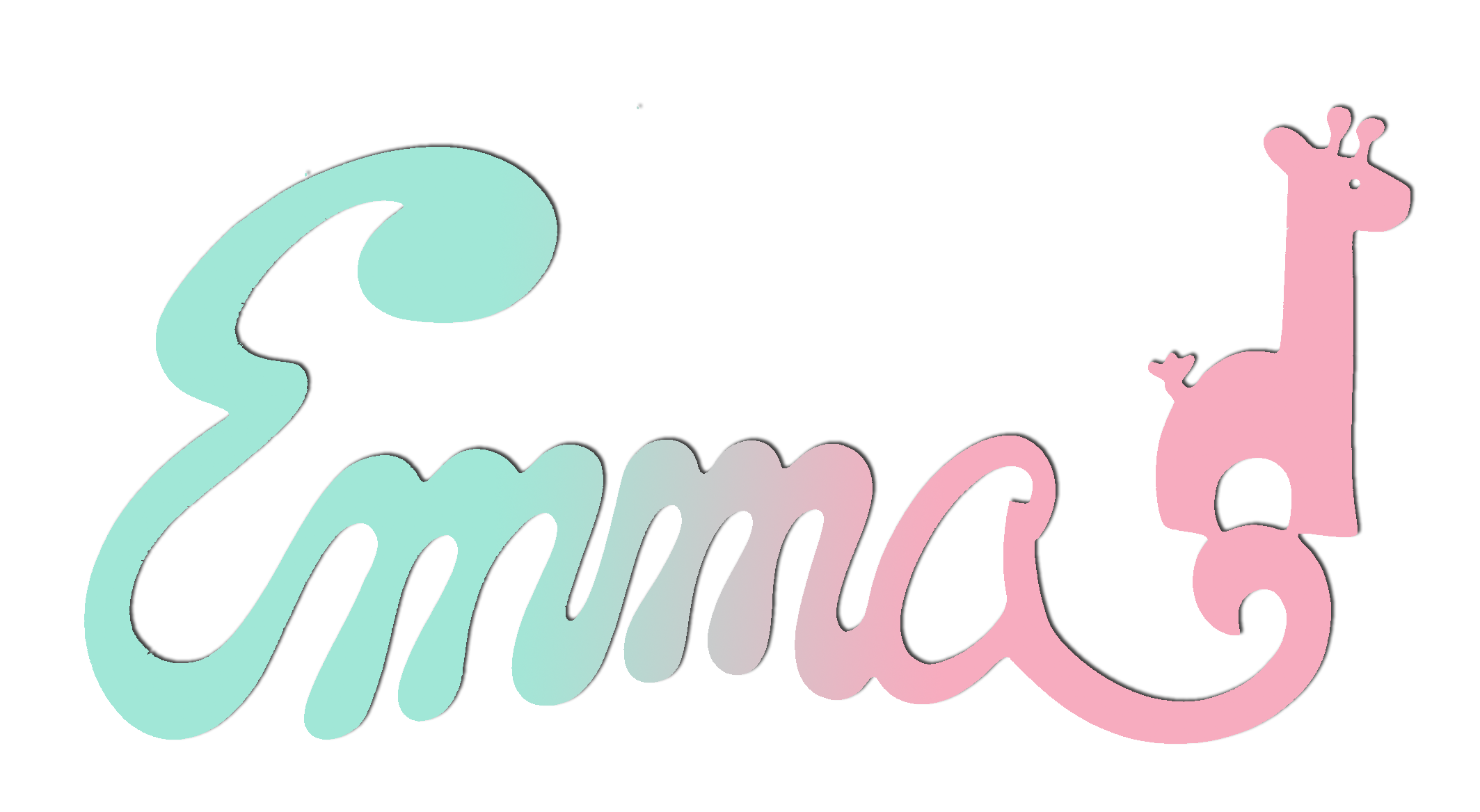 Plaque de Porte Personnalis�e en Bois - Motif Girafe - Couleur Vert/Lilas