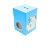 Tirelire pour Garçon - Motif Renard - Couleur Turquoise