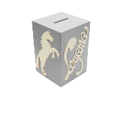 Tirelire pour Fille - Motif Cheval - Couleur Grise