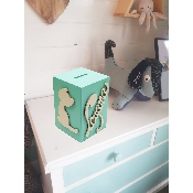 Tirelire pour Fille - Motif Chat - Couleur Verte