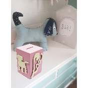 Tirelire Personnalisée pour Fille - Motif Chien - Couleur Lilas