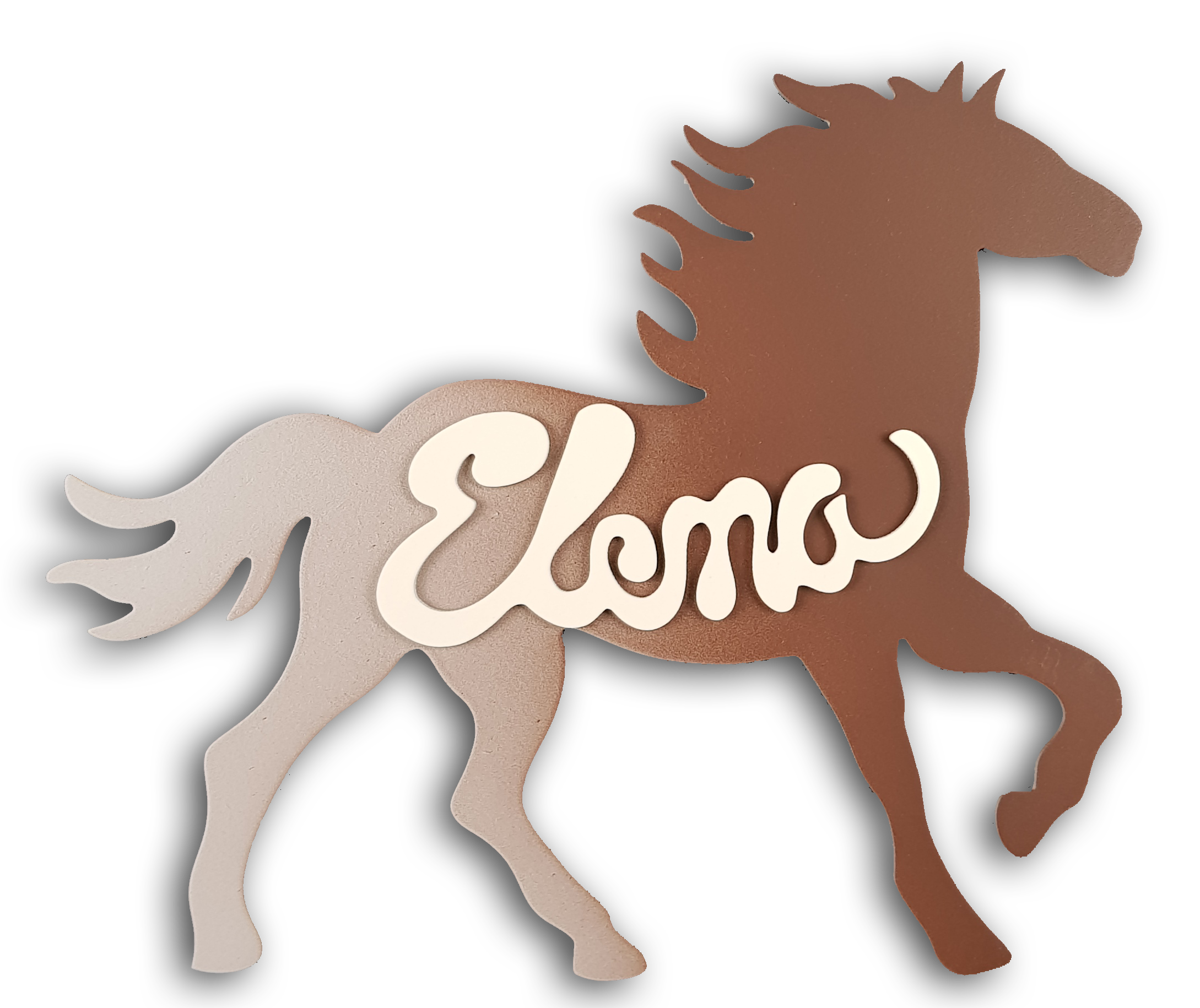 Plaque de porte en bois forme Petit Cheval pour enfant couleur au choix pr�nom personnalisable 