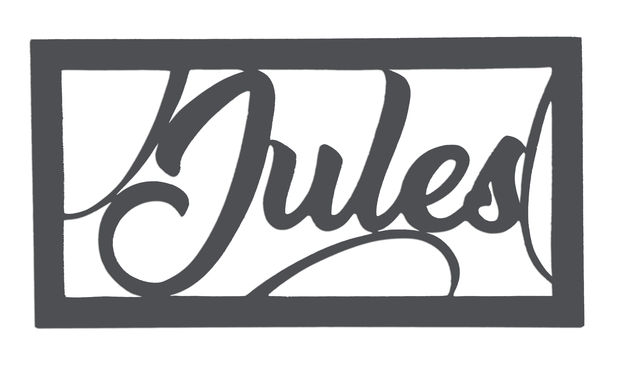 Plaque de Porte Personnalis�e - Forme Rectangulaire - Couleur Anthracite