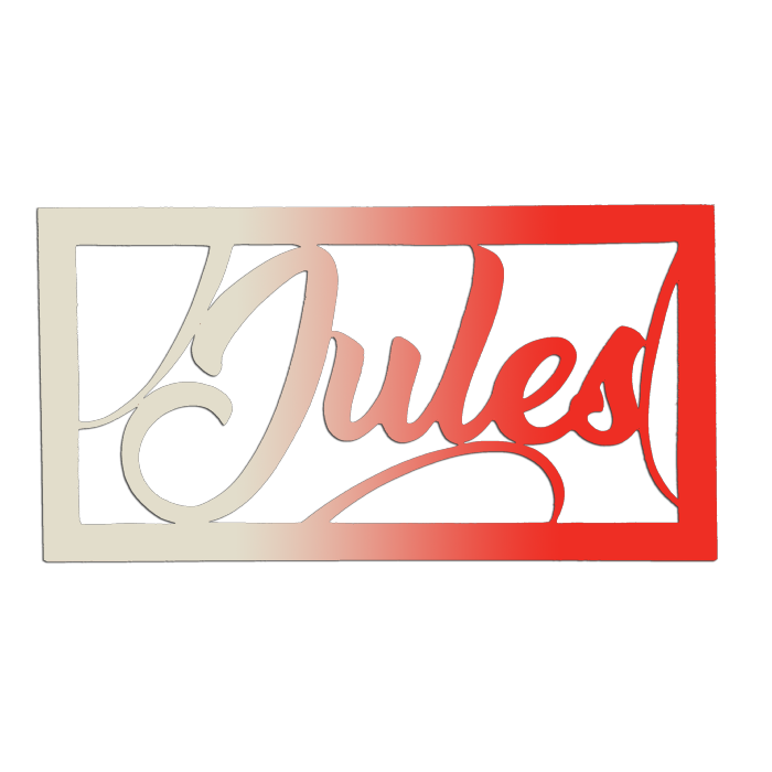 Plaque de Porte Personnalisée en bois - Rectangulaire - Couleur Ecru/Rouge