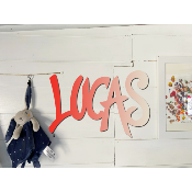 Plaque de porte personnalisée "STYLE GRAFF" Rouge/Ecru