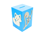 Tirelire pour Garçon - Motif Renard - Couleur Turquoise