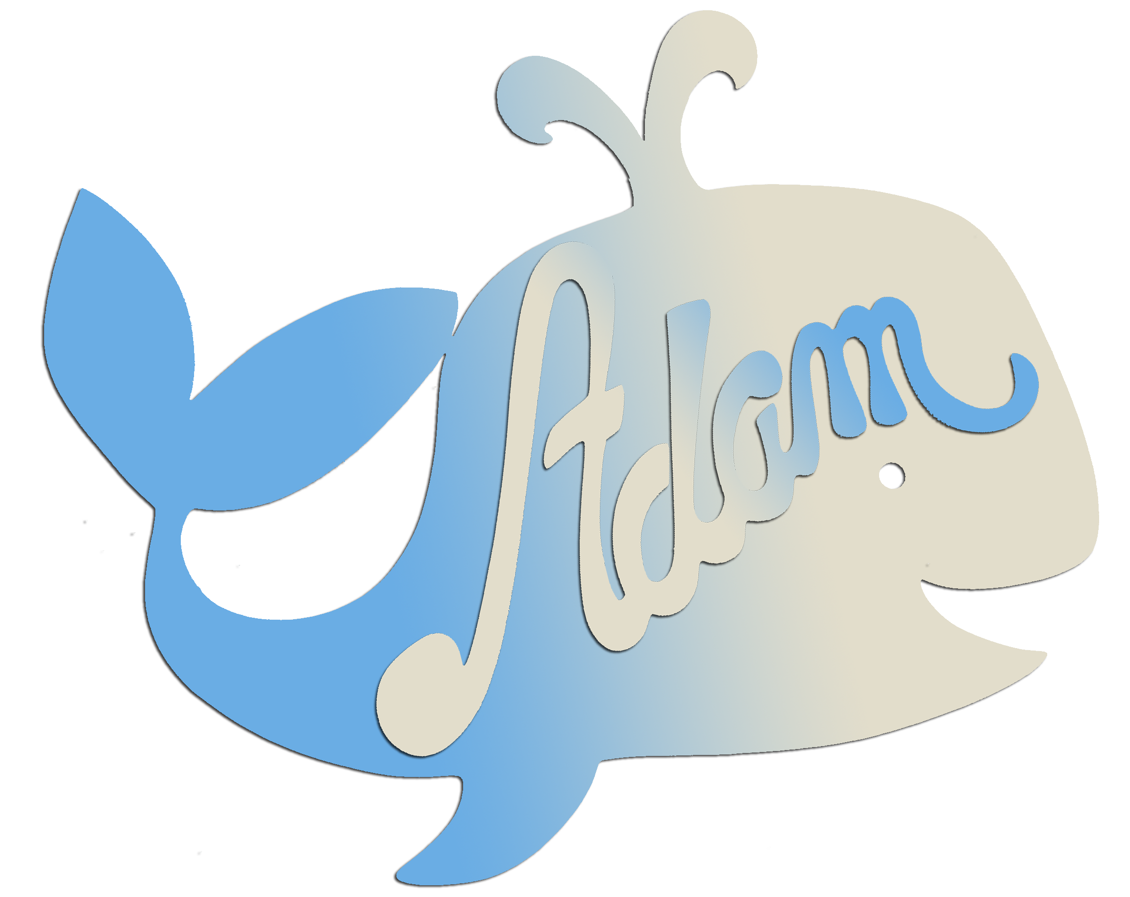 Plaque de porte en bois forme Baleine pour enfant couleur au choix pr�nom personnalisable