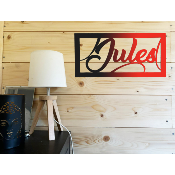 Plaque de Porte Personnalisée - Forme Rectangulaire - Couleur Anthracite/Rouge