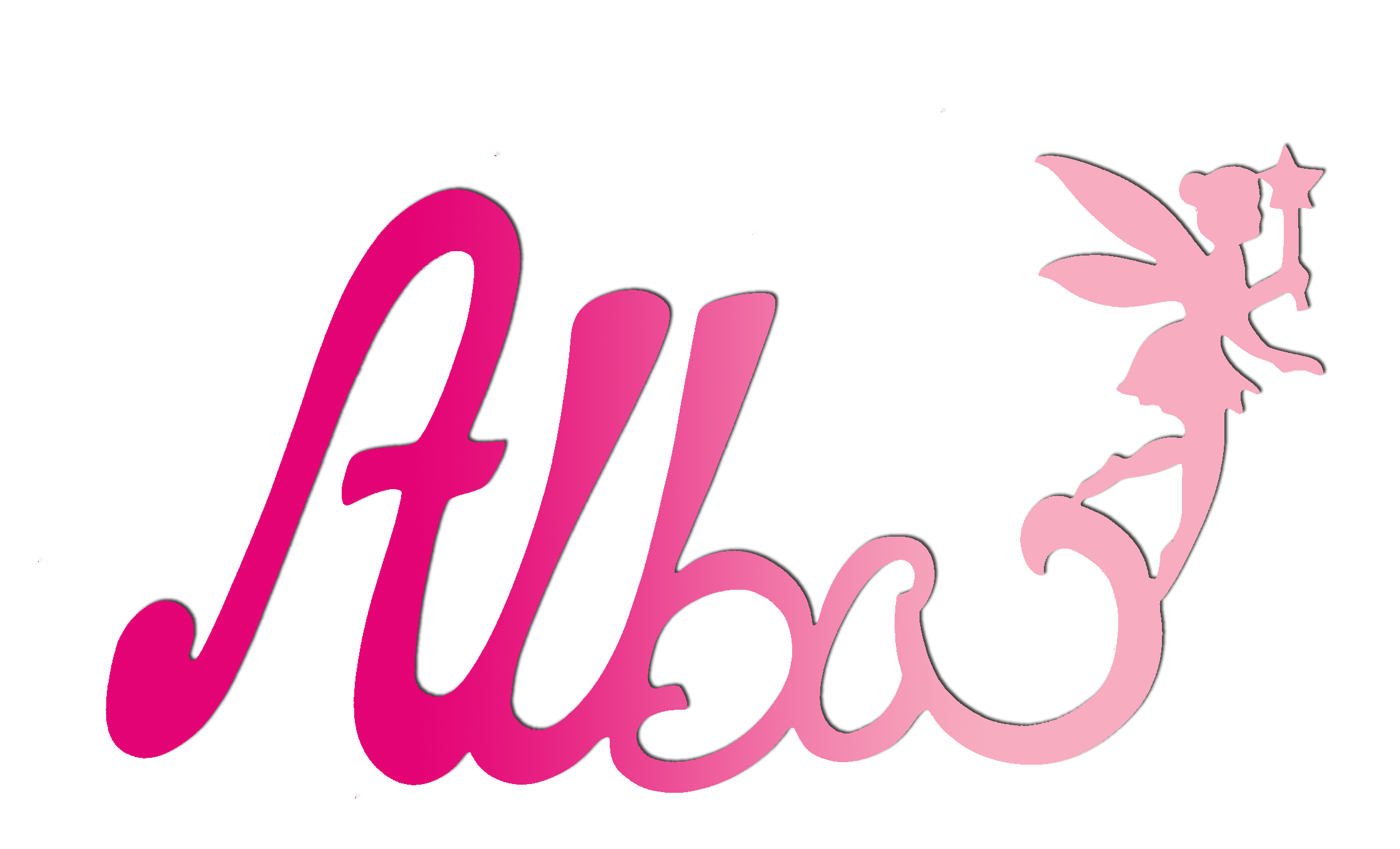 Plaque de Porte - Motif F�e - Couleur Framboise/Lilas