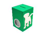 Tirelire Personnalisée pour Garçon- Motif Chien - Couleur Vert Foncé