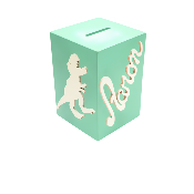 Tirelire Personnalisée pour Garçon- Motif Dinosaure - Couleur Vert Clair