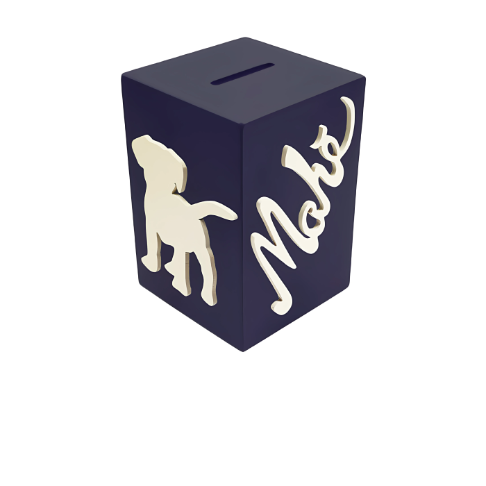 Tirelire pour Garçon - Motif Chien - Couleur Noire