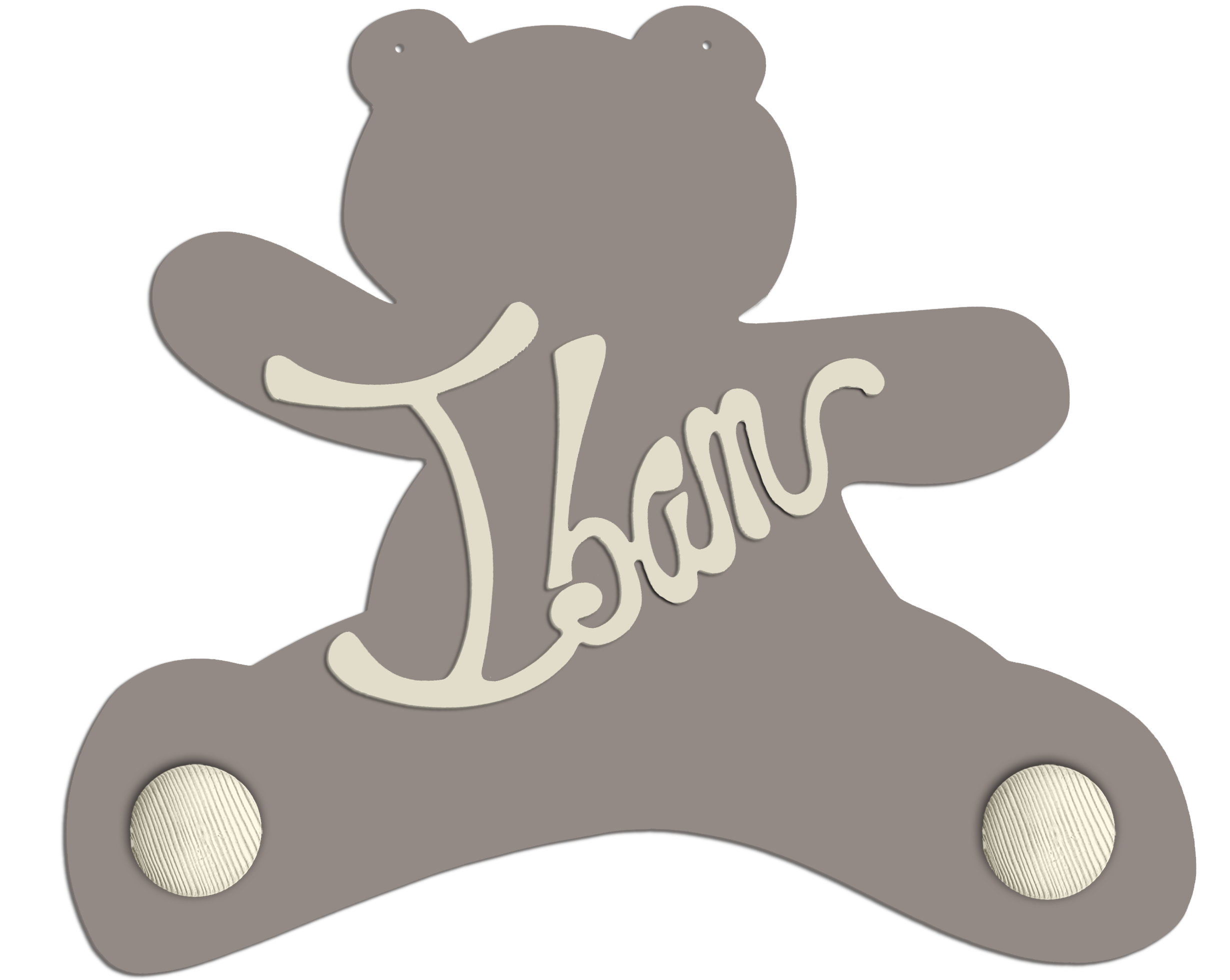 Porte Manteau Personnalis� - Forme Ourson - 2 Pat�res