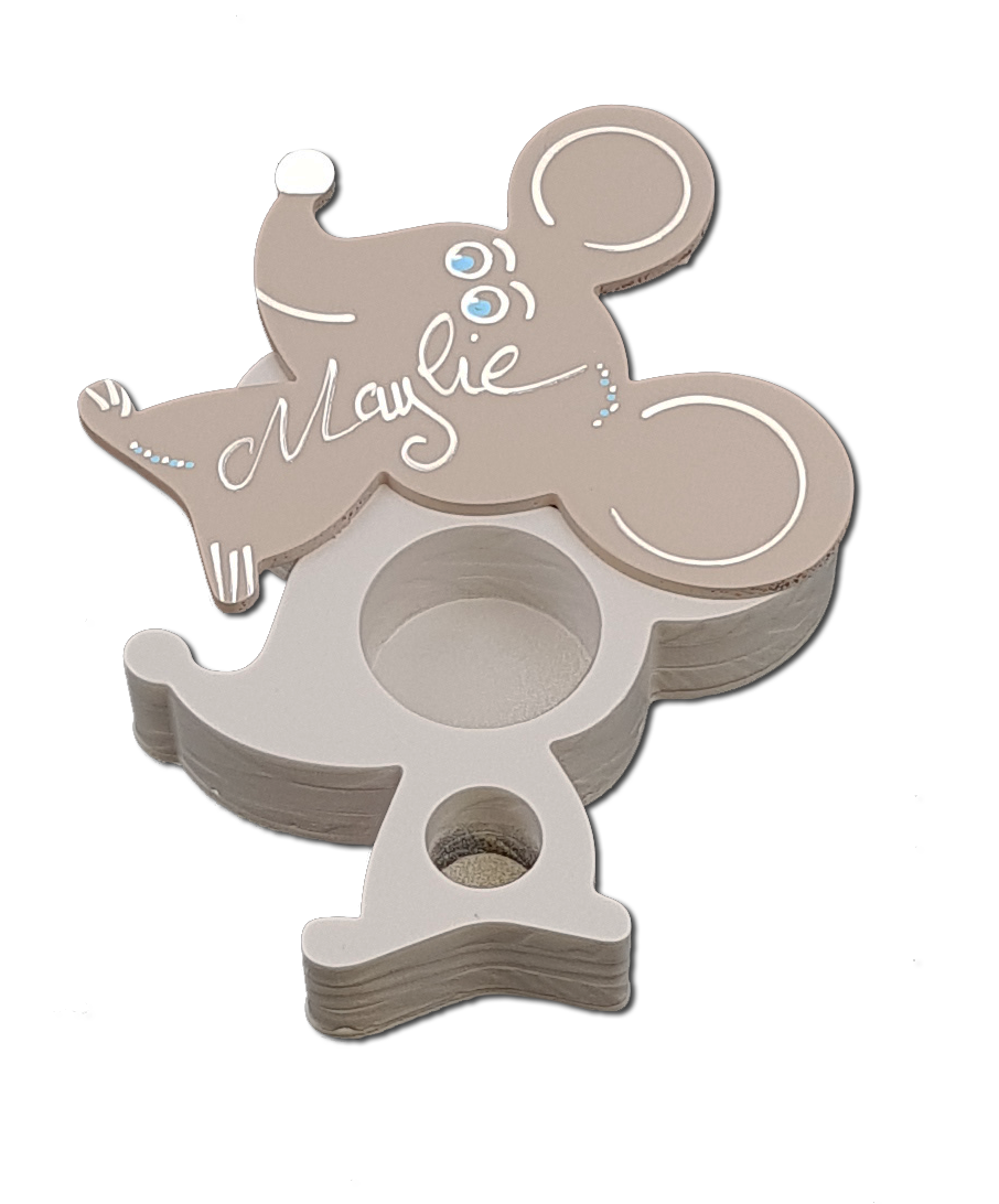 Bo�te � Dents de Lait - Couleur Mastic en Bois Personnalis�e